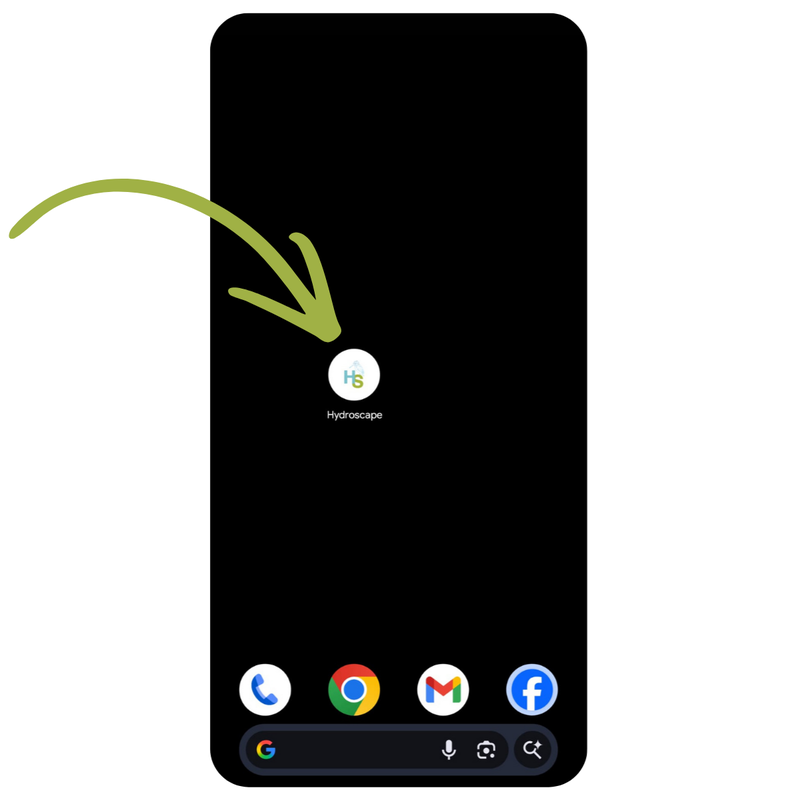Hydroscape app installed on phone home screen